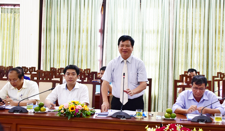 Phó chủ tịch UBND tỉnh Nguyễn Dung phát biểu tại buổi làm việc